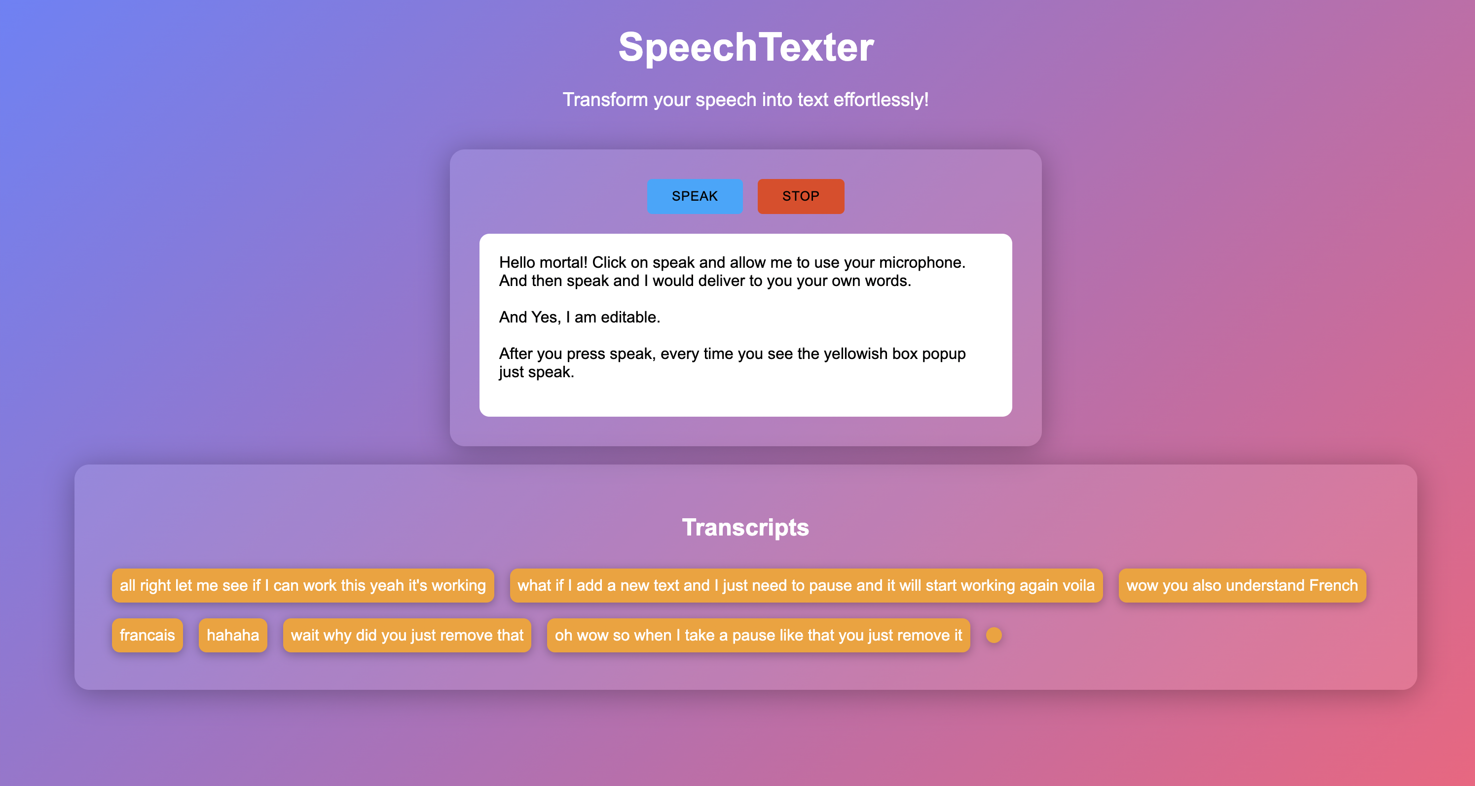 Speech Texter