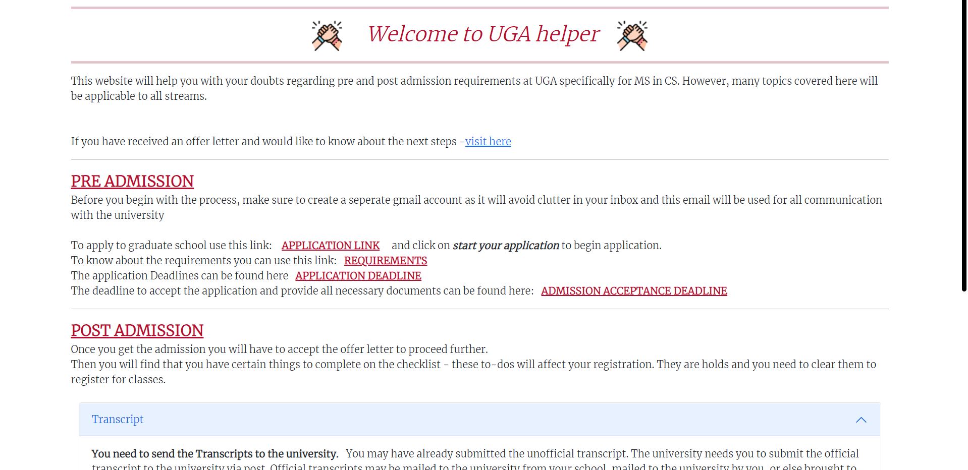 UGA Helper